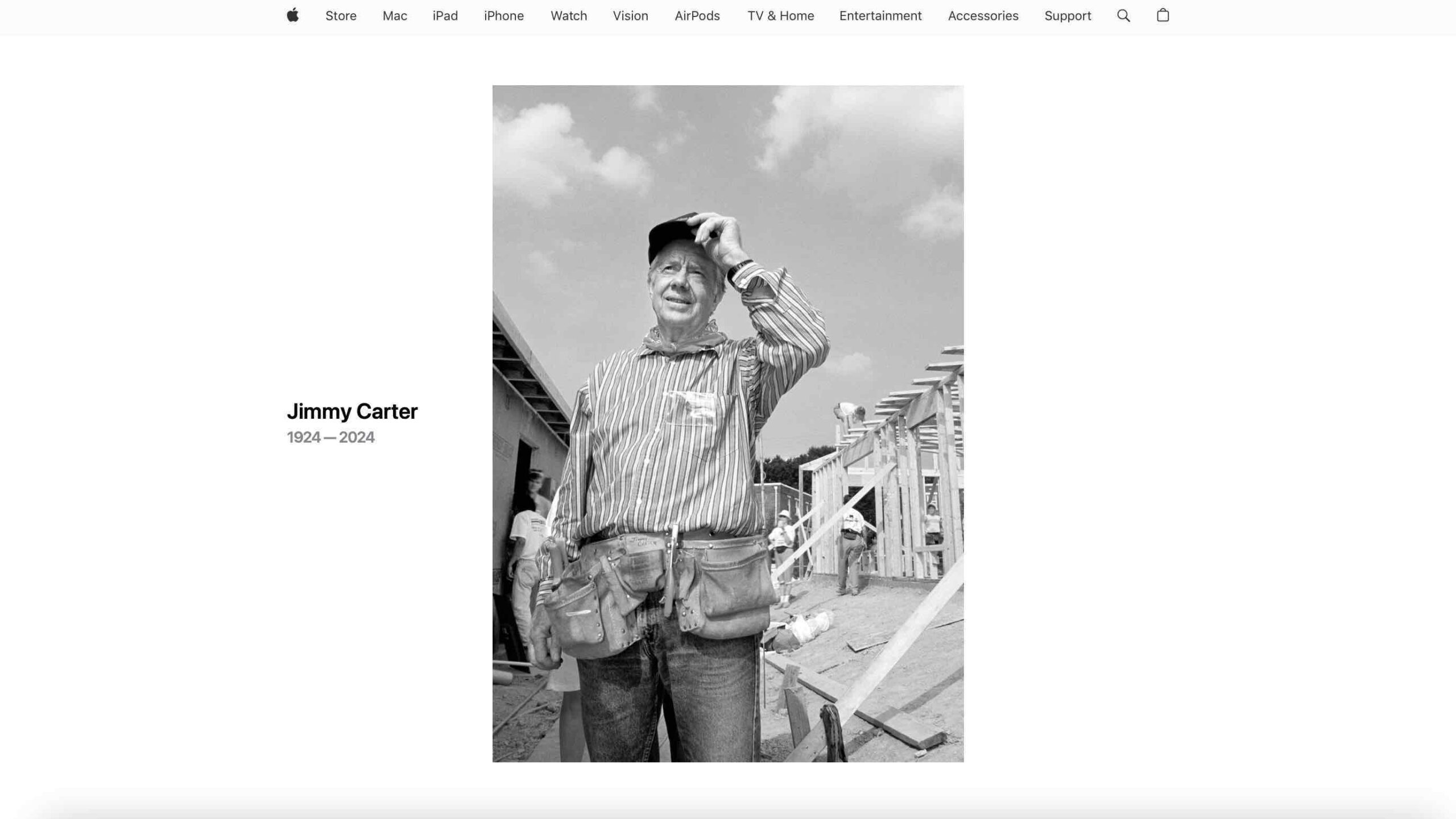 apple-honors-jimmy-carter-with-a-rare-homepage-takeover