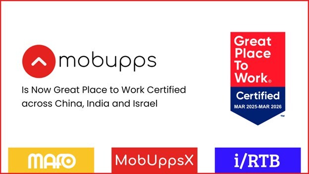 mobupps-earns-great-place-to-work-certification-across-israel,-china-and-india