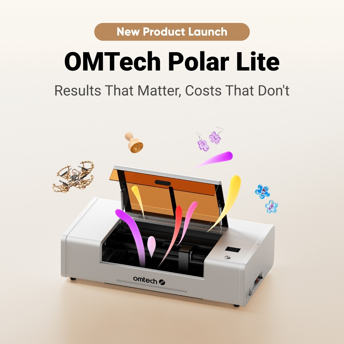 omtech-launches-polar-lite-co2-laser-engraver–an-affordable,-all-in-one-desktop-solution