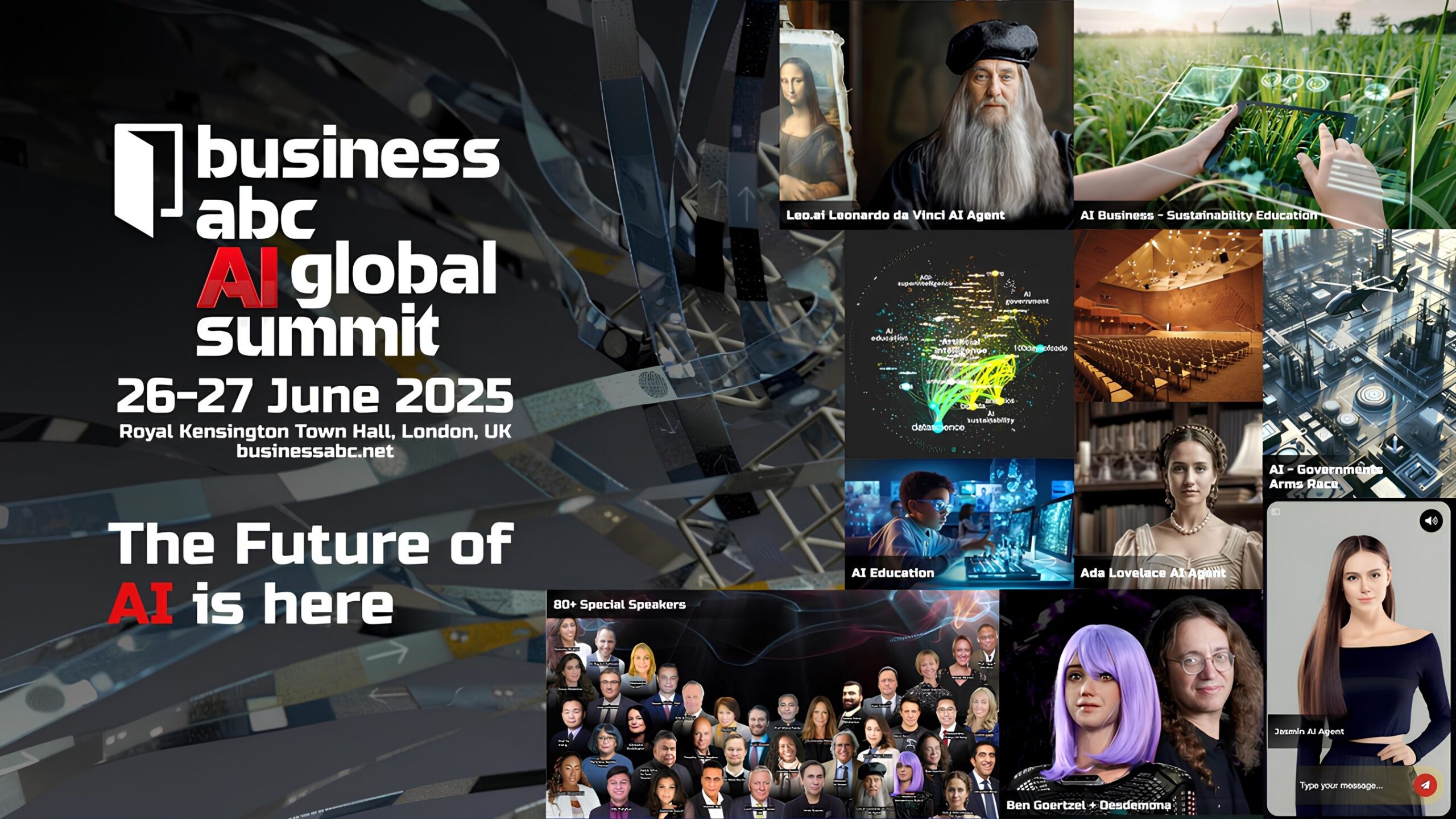 world-first:-ai-agents-of-leonardo-da-vinci-and-ada-lovelace-keynotes,-+-80-speakers-as-uk-hosts-landmark-businessabc-ai-global-summit