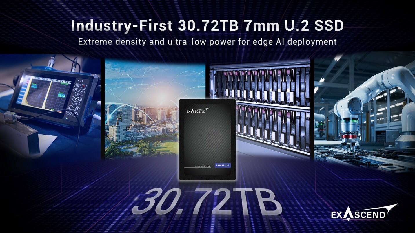 exascend-unveils-industry-first-3072tb-7mm-u.2-ssd-for-edge-storage