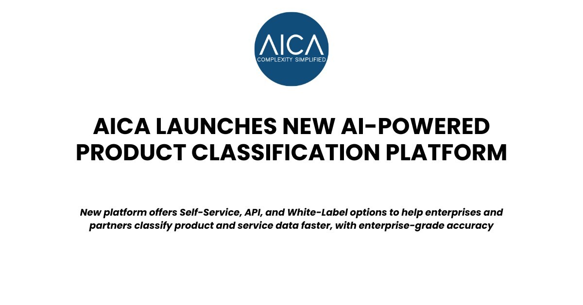 aica-launches-new-ai-powered-product-classification-platform-for-unspsc,-gs1-gpc,-and-more