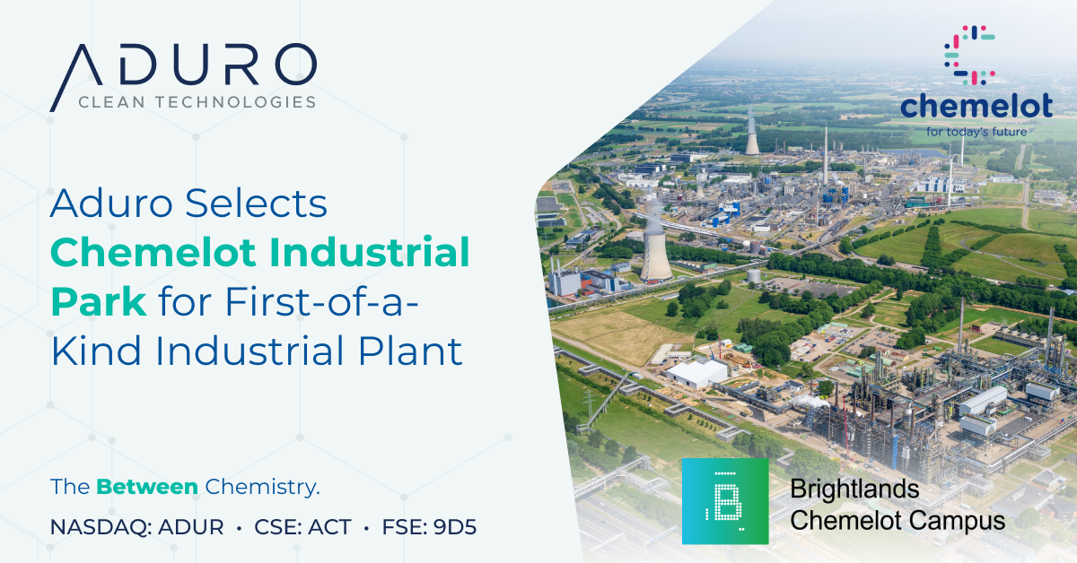 aduro-clean-technologies-selects-chemelot-industrial-park-for-first-of-a-kind-industrial-plant