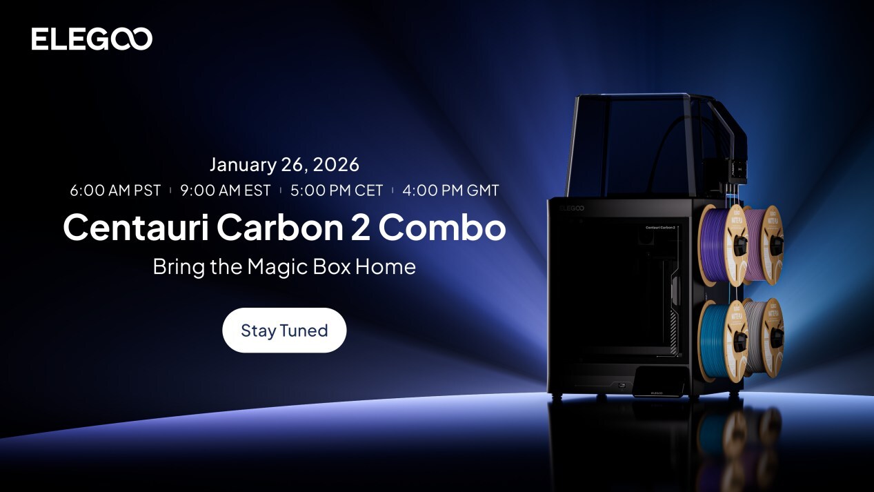 elegoo-to-launch-multicolor-3d-printer-centauri-carbon-2-combo-on-january-26