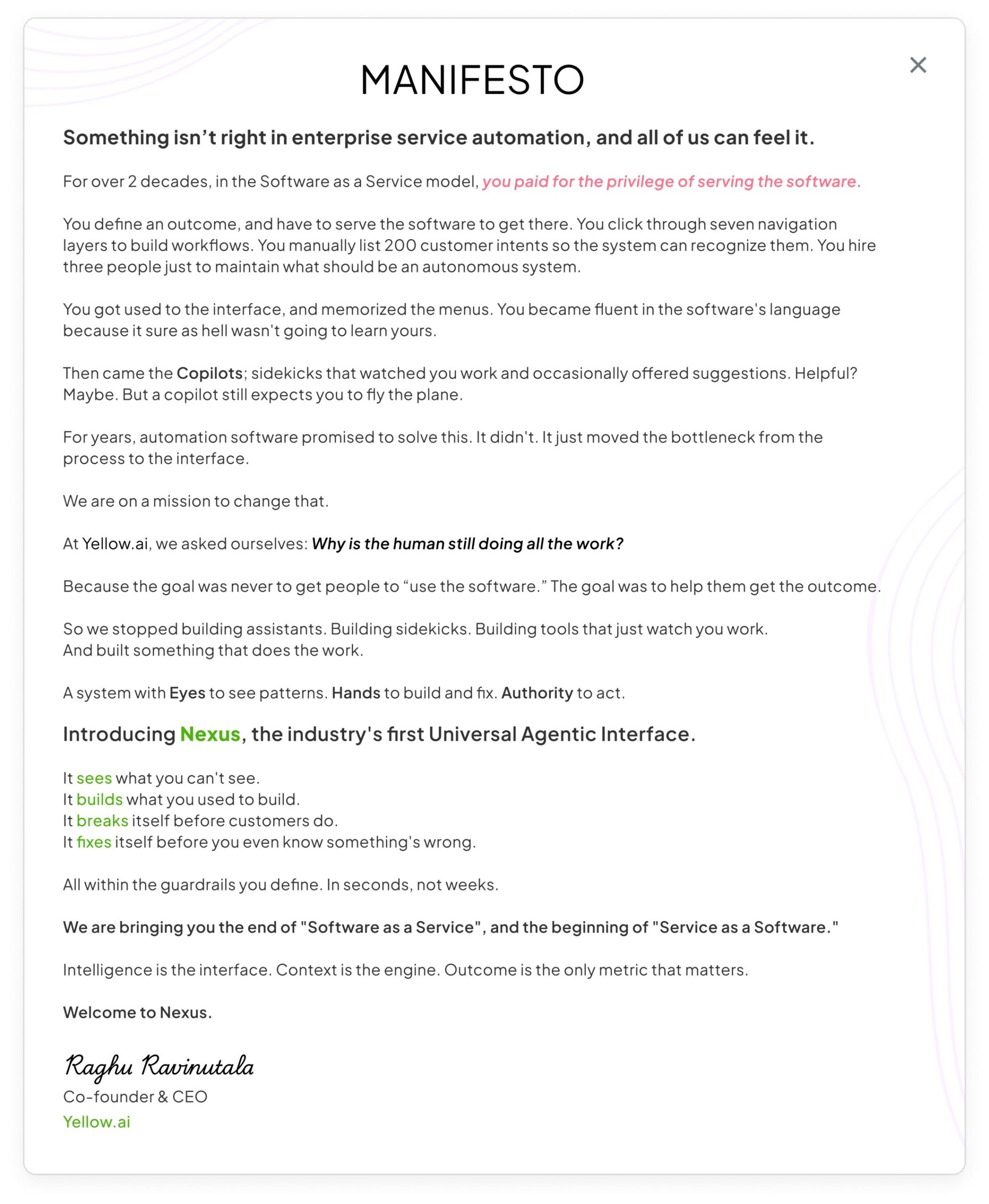 yellow.ai-launches-nexus,-the-industry’s-first-universal-agentic-interface