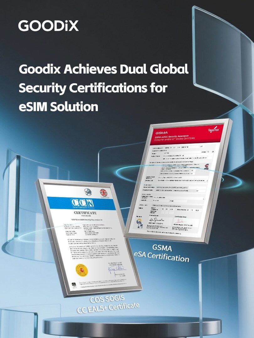 goodix-achieves-dual-global-security-certifications-for-esim-solution