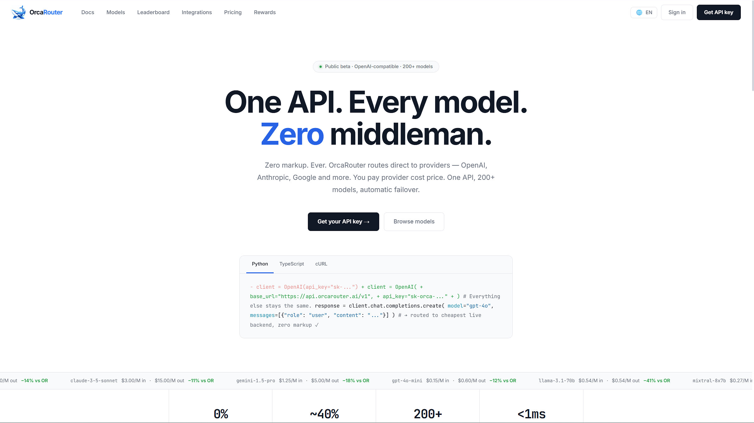 OrcaRouter Launches the Open LLM API Router — Zero Markup, MIT-Licensed, 100+ Models