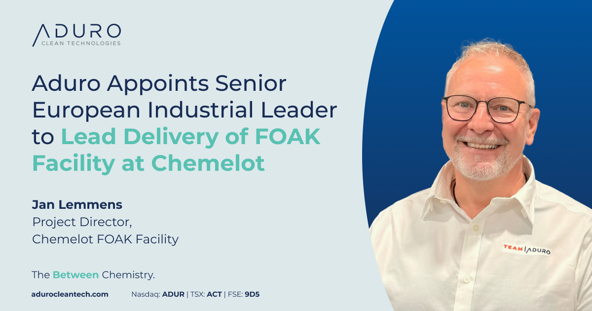 aduro-appoints-senior-european-industrial-leader-to-lead-delivery-of-foak-facility-at-chemelot
