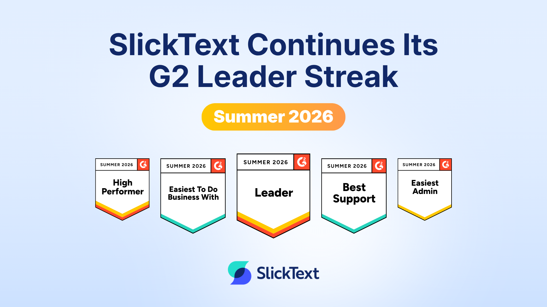 SlickText Recognized as SMS Marketing Leader in G2 Summer 2026 Reports