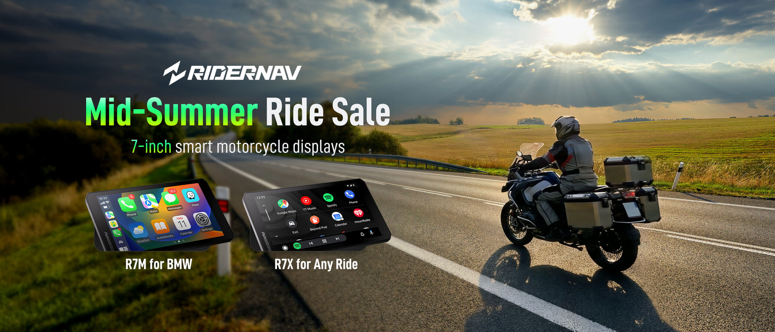 RiderNav presenta sus pantallas inteligentes de 7 pulgadas para motocicletas en el Mid-Summer Riding Festival