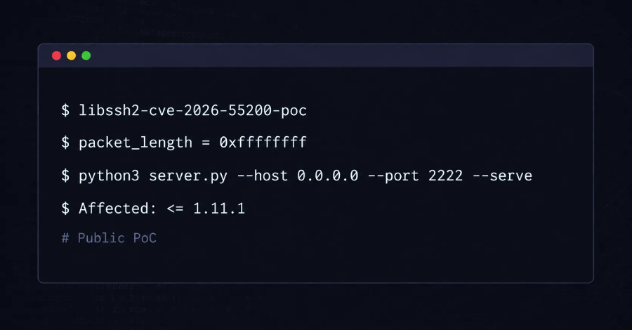 public-poc-released-for-critical-libssh2-cve-2026-55200-client-side-ssh-flaw