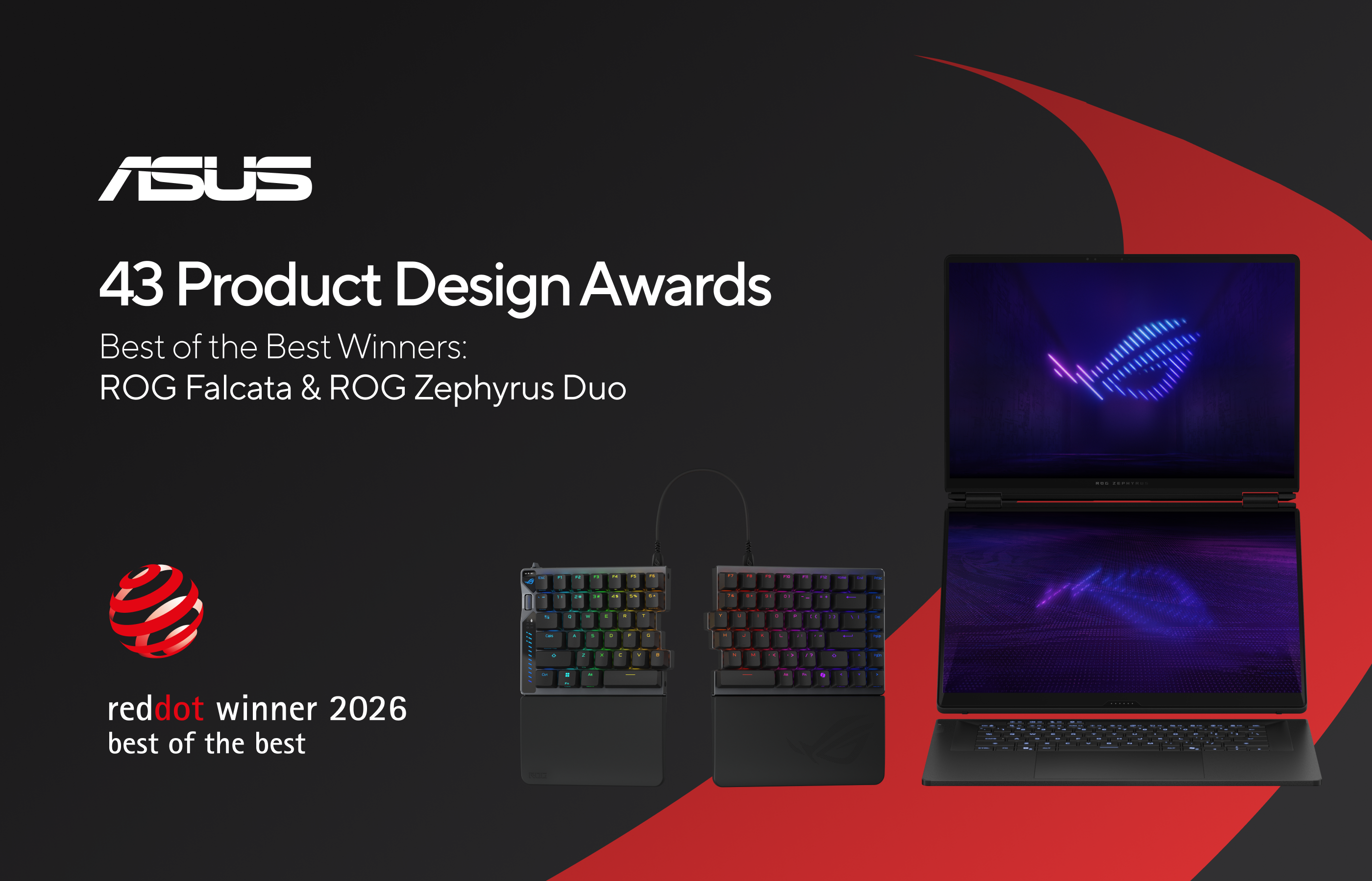 asus-and-republic-of-gamers-win-43-red-dot-product-design-awards-2026