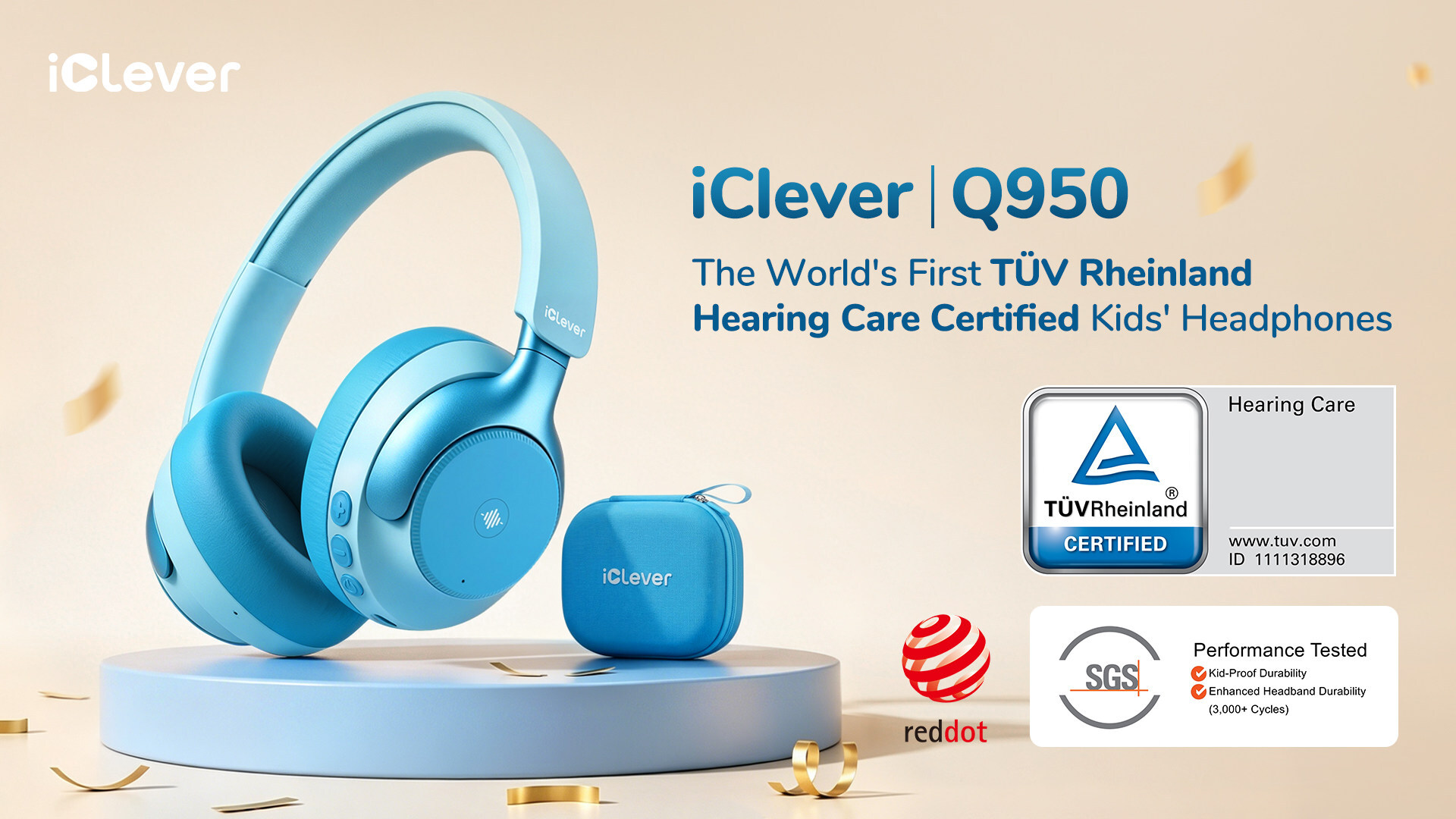 iclever-launches-the-q950,-the-world’s-first-tuv-rheinland-hearing-care-certified-kids’-headphones