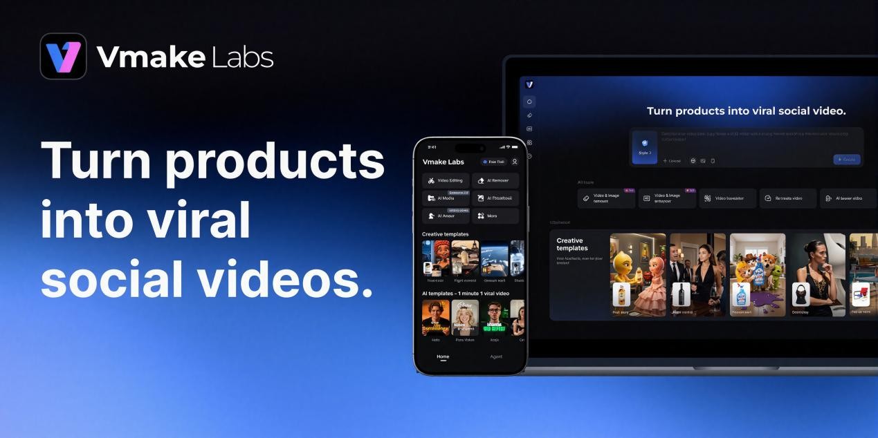 vmake-ai-becomes-vmake-labs,-introducing-a-social-video-studio-for-brands-and-creators