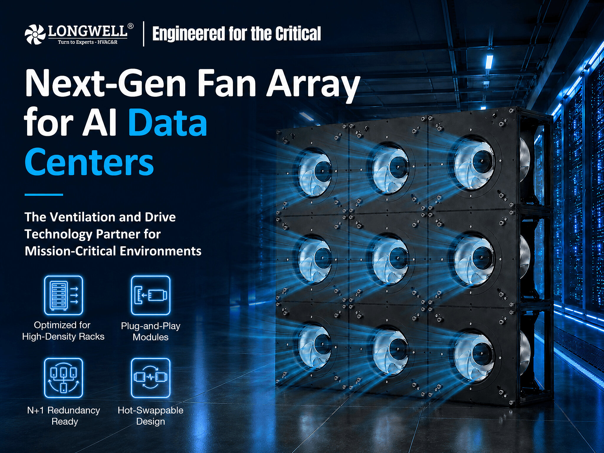 longwell-ec-fanwall-technology-reduces-crah-fan-energy-38%-for-next-generation-ai-data-centers
