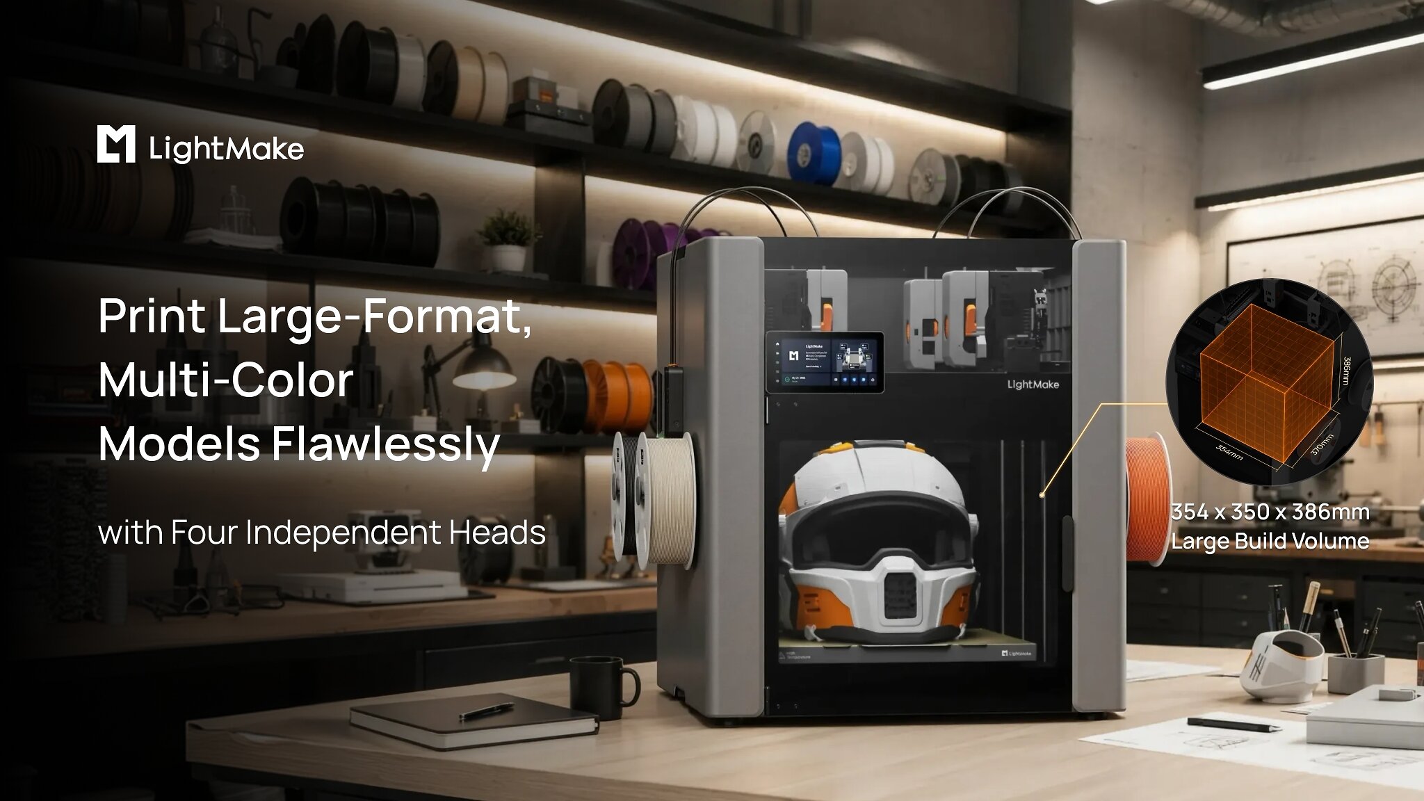 lightmake-unveils-l4:-a-linear-motor-powered,-independent-four-head-desktop-3d-printer