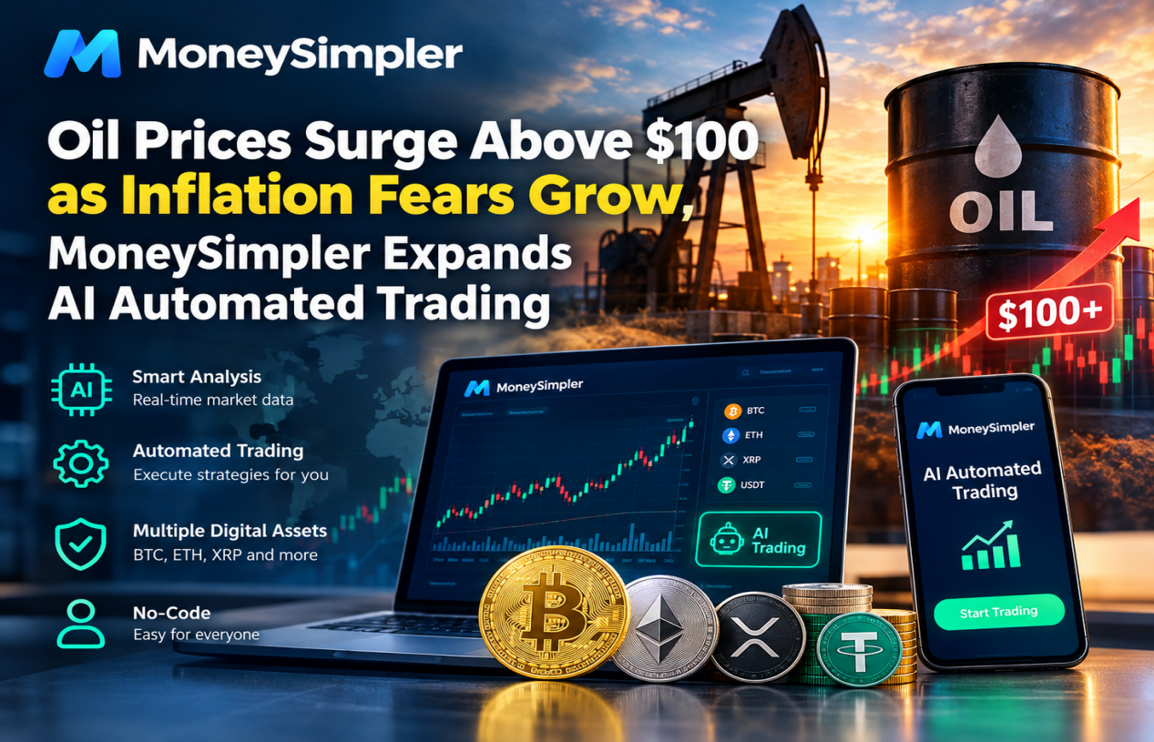 oil-prices-surge-above-$100-as-inflation-fears-grow,-moneysimpler-expands-ai-automated-trading