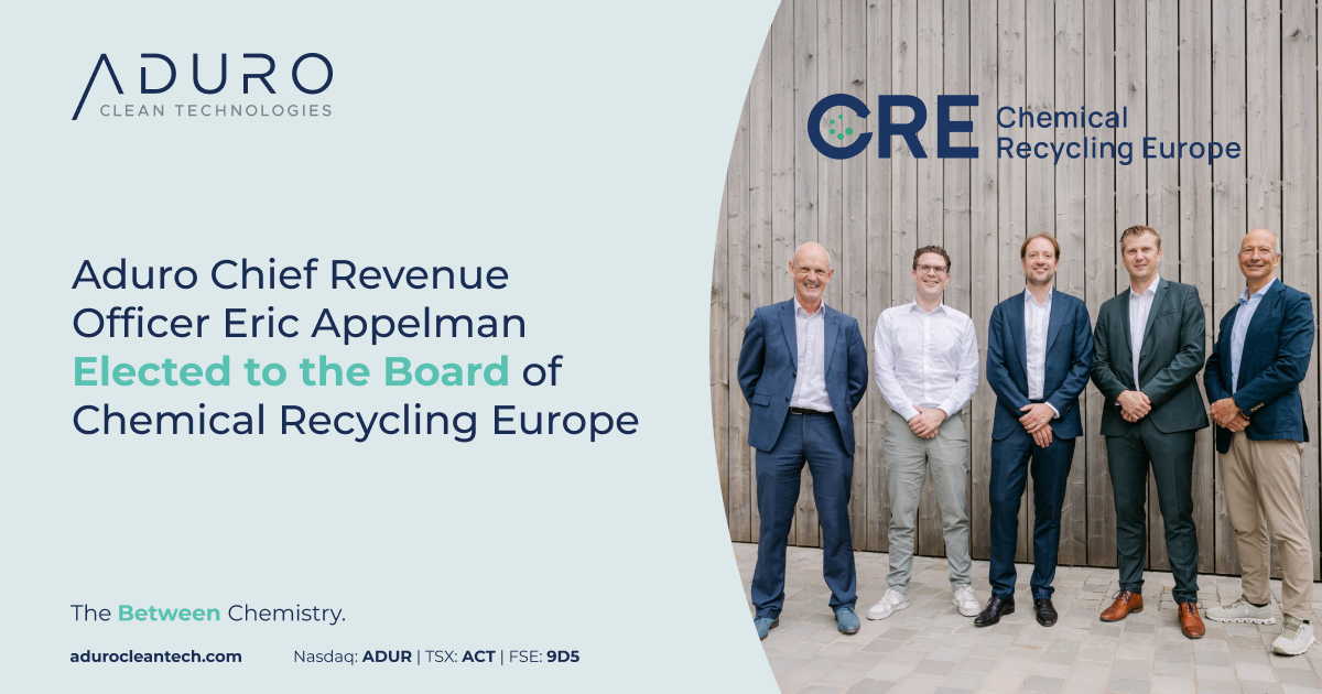 aduro-chief-revenue-officer-eric-appelman-elected-to-the-board-of-chemical-recycling-europe