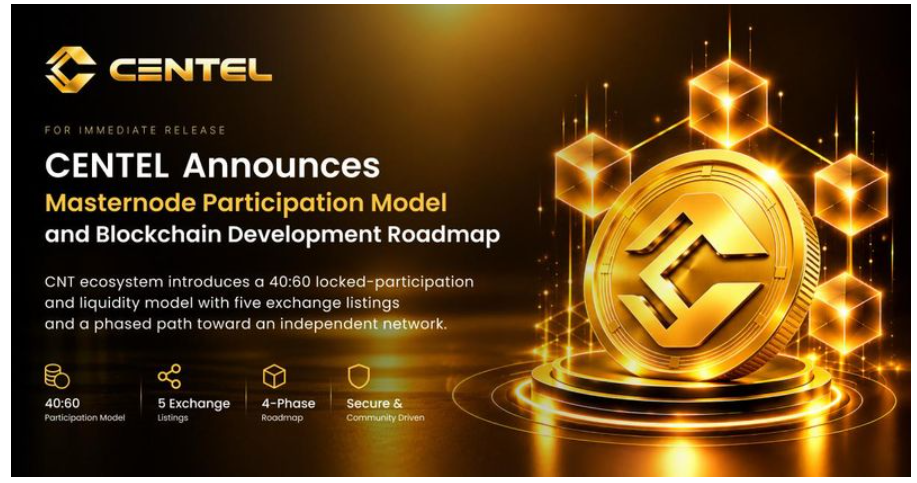 centel-announces-masternode-participation-model-and-blockchain-development-roadmap