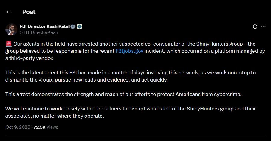 fbi-arrests-another-shinyhunters-suspect-reportedly-involved-in-its-jobs-portal-hack
