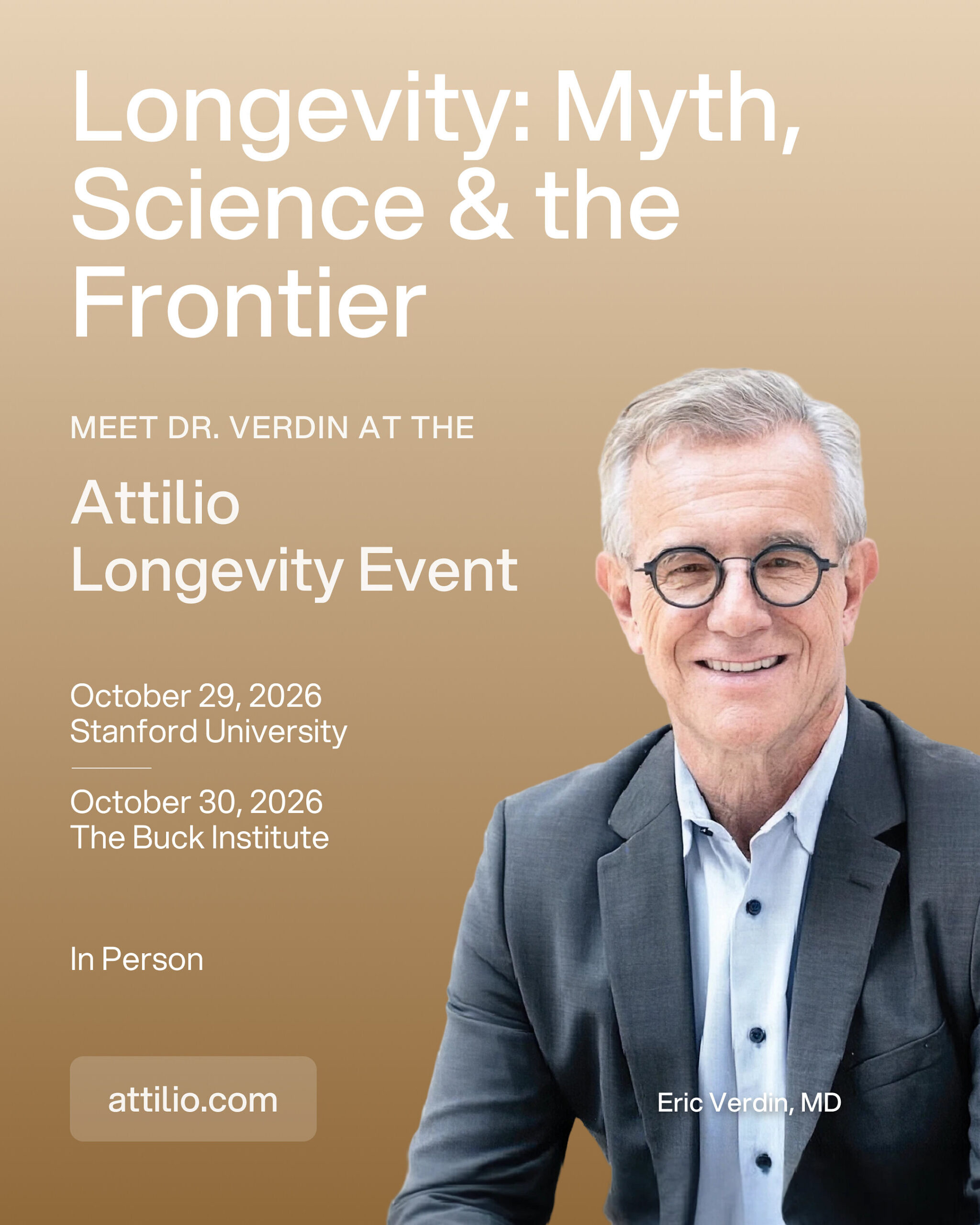 Buck Institute President Dr. Eric Verdin Named Co-Chairman of Attilio