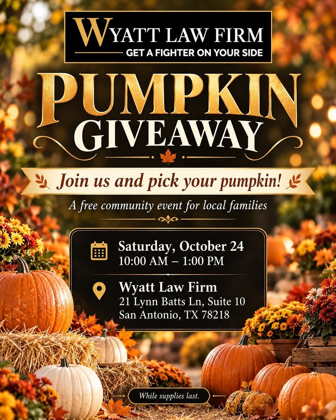wyatt-law-firm-hosts-fall-pumpkin-giveaway-2026-in-san-antonio,-texas