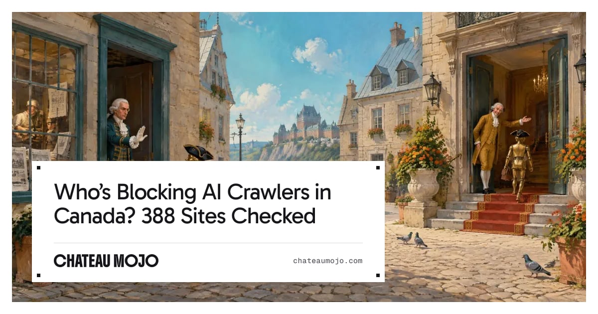 chateau-mojo-study:-70%-of-canadian-news-sites-block-ai-crawlers,-while-none-of-canada’s-banks-do