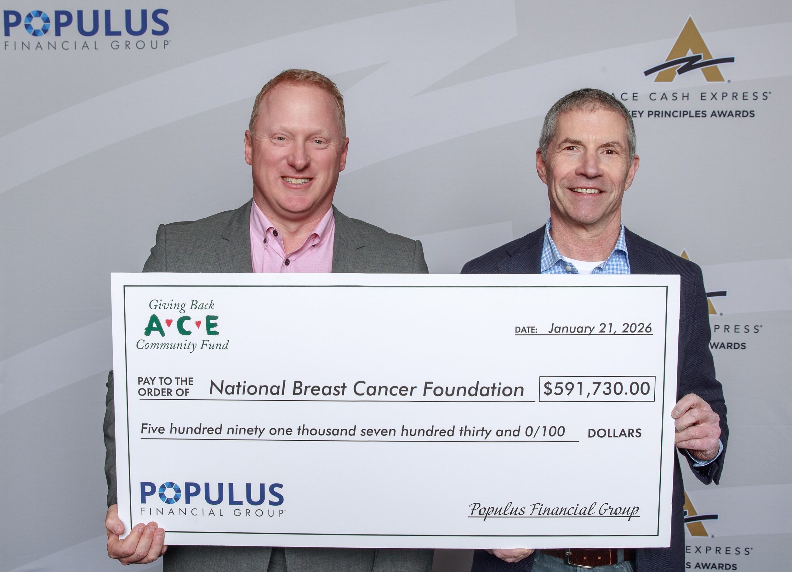 populus-financial-group,-inc.-and-netspend-corporation-donate-more-than-$590,000-to-national-breast-cancer-foundation
