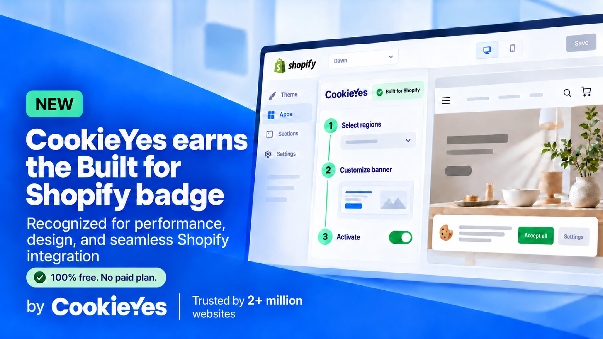 CookieYes Earns Built for Shopify Badge for Its Cookie Consent App